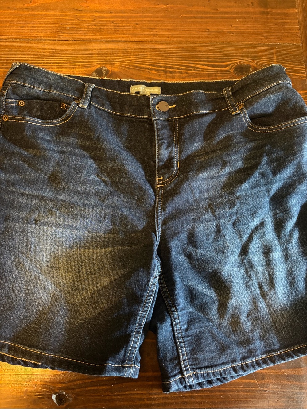 New York & Company Dark Blue Denim Shorts
